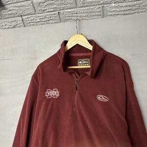 Drake‎ Waterfowl Mississippi State Bulldogs Fleece Quarter Zip Maroon Mens XL